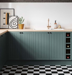 Tủ Bếp  màu xanh ngọc