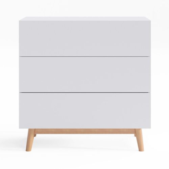 Tủ ngăn kéo  bằng gỗ ba ngăn màu trắng