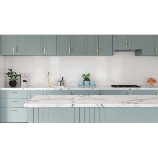 Kệ bếp dài xanh lam